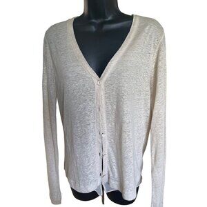 Majestic Paris silk v neck top/ long sleeved cardigan with sheer hem